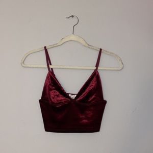 maroon velvet tank top from garage | never worn